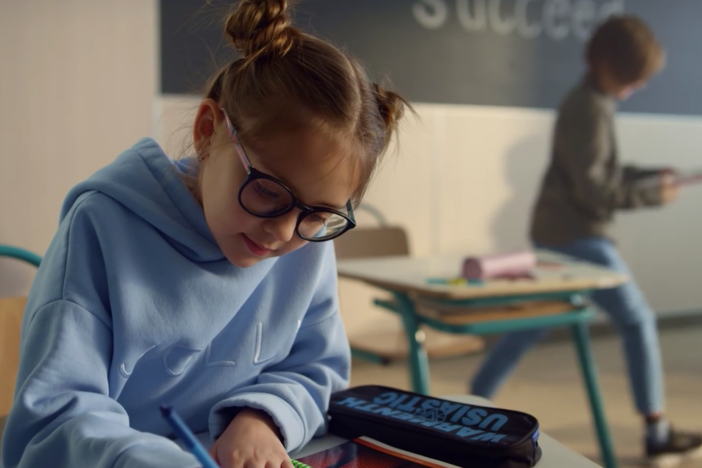 student at desk