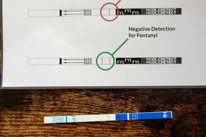 Test strips positive for fentanyl