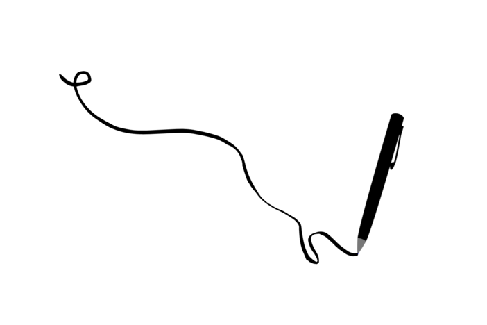 An illustration of a pen drawing a line.