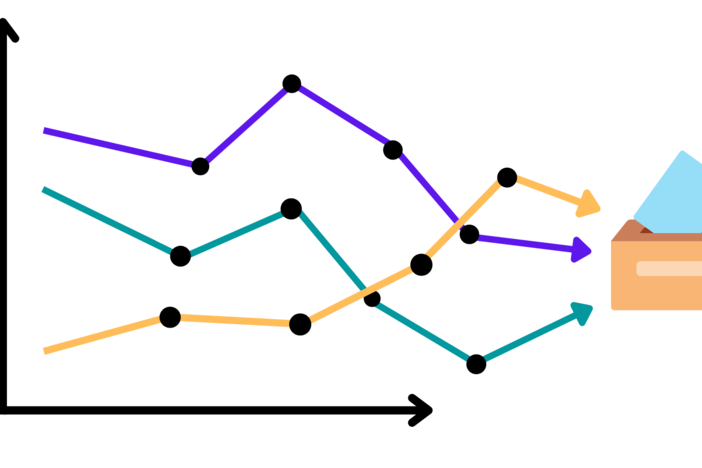 An illustration of a poll approaching a ballot.