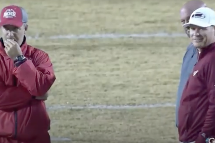 Coaches Andy Dyer and Shannon Jarvis on the sidelines in 2015