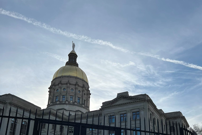 Morning rises on the state Capitol in Atlanta, Ga., on the final day of the 2022 legislative session.