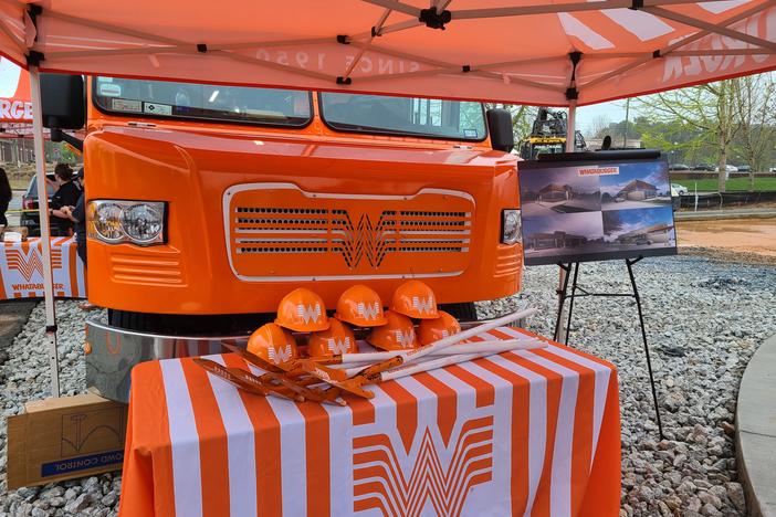 Whataburfer officials were joined by representatives from the Cobb County Chamber of commerce to break ground on the new restaurant located in Kennesaw.