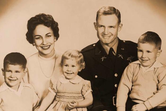 Lt. Moore with his wife Julie and their three chiildren.