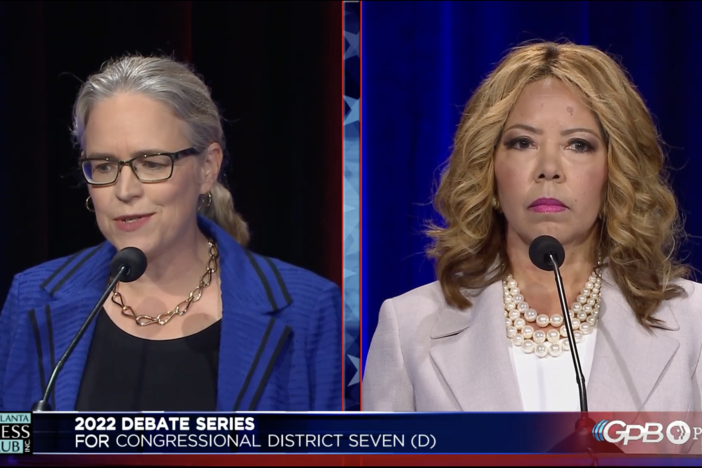 U.S. Reps. Carolyn Bourdeaux and Lucy McBath are running against each other in the 7th District Democratic primary.