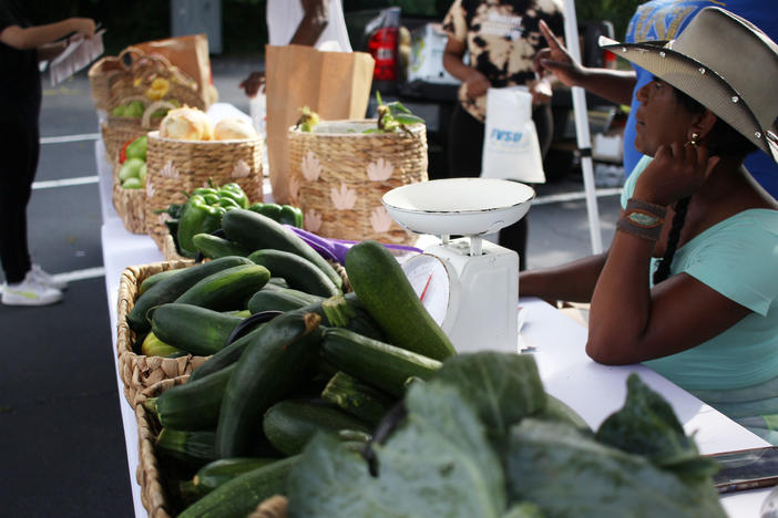 Farmer at the WIC market in Macon