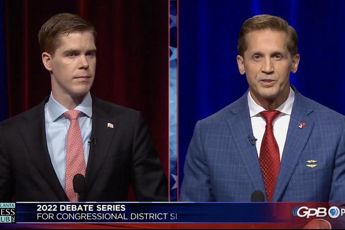 Jake Evans (left) and Rich McCormick are in the runoff for the GOP nomination to represent the 6th Congressional District in Georgia.
