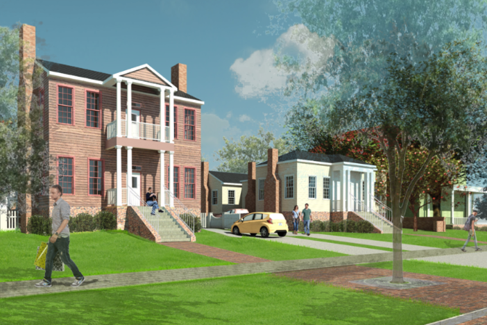 Rendering of historic homes