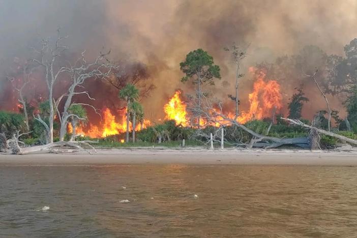Four fires were sparked on St. Catherine's Island by lightning strikes on June 11.