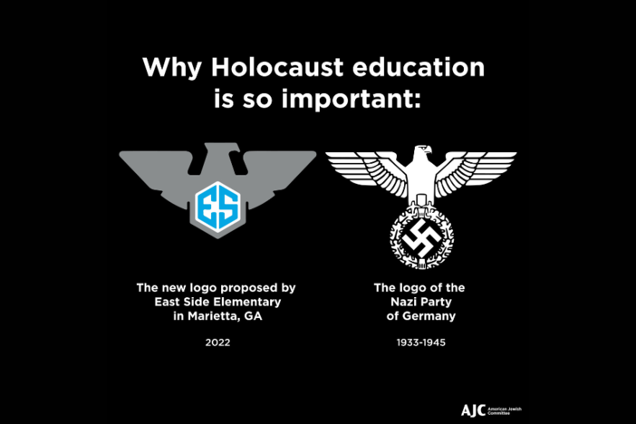 In a tweet, the American Jewish Committee stated that “Regardless of intent, @CobbSchools should have realized that the new logo for East Side Elementary bears a striking and uncomfortable resemblance to the Nazi eagle. This only clarifies the urgent need for comprehensive Holocaust education at all levels.”