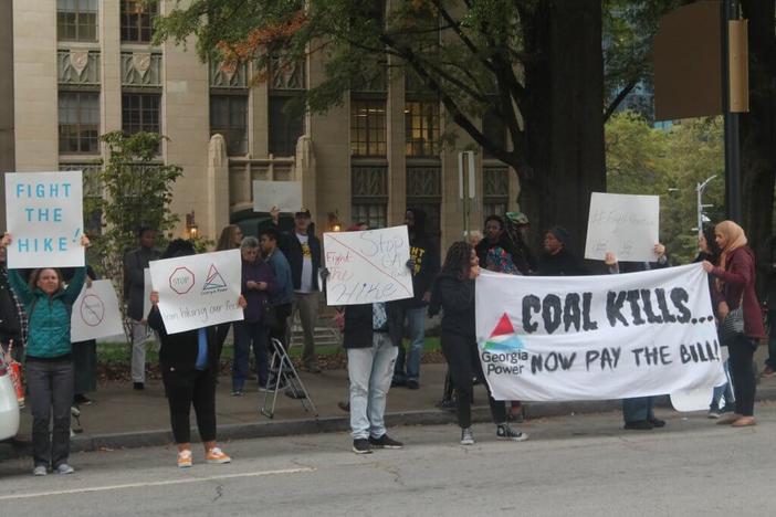 People protesting Georgia Power rate hike