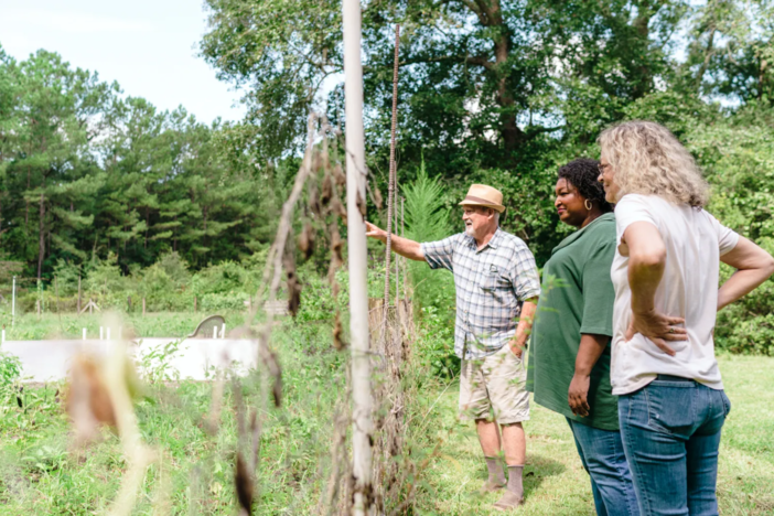 Stacey Abrams with a south Georgia farmer