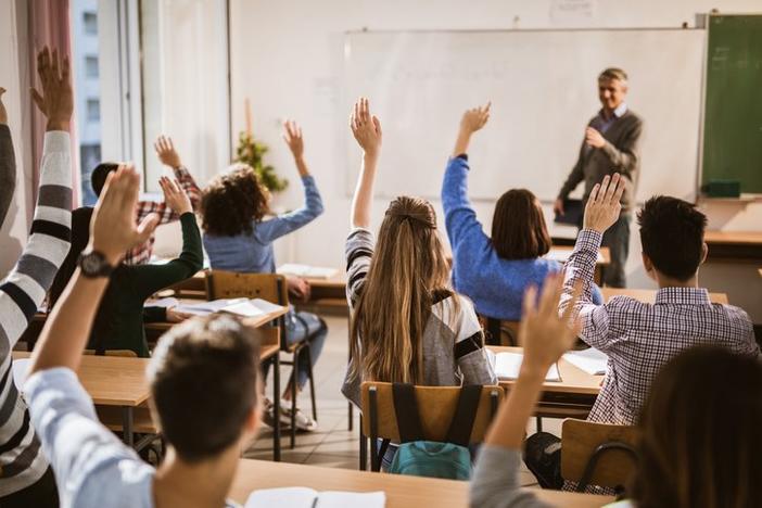 High school students in classroom