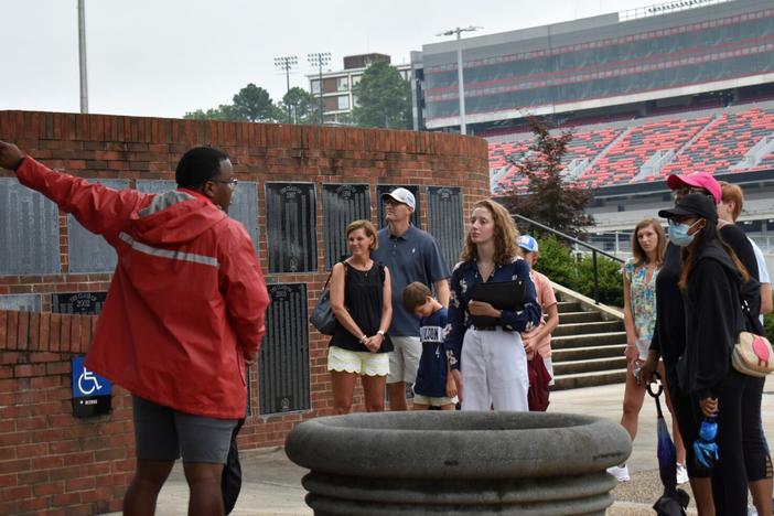 Students on a college campus