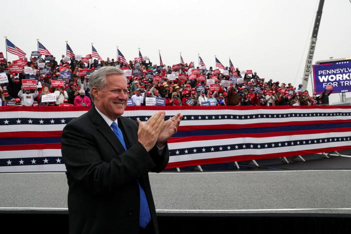 White House Chief of Staff Mark Meadows attends U.S. President Donald Trump's campaign event, in Lititz, Pennsylvania, U.S., October 26, 2020.