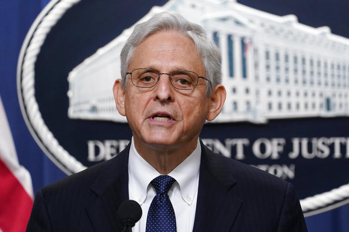 Attorney General Merrick Garland speaks at the Justice Department Thursday, Aug. 11, 2022, in Washington.