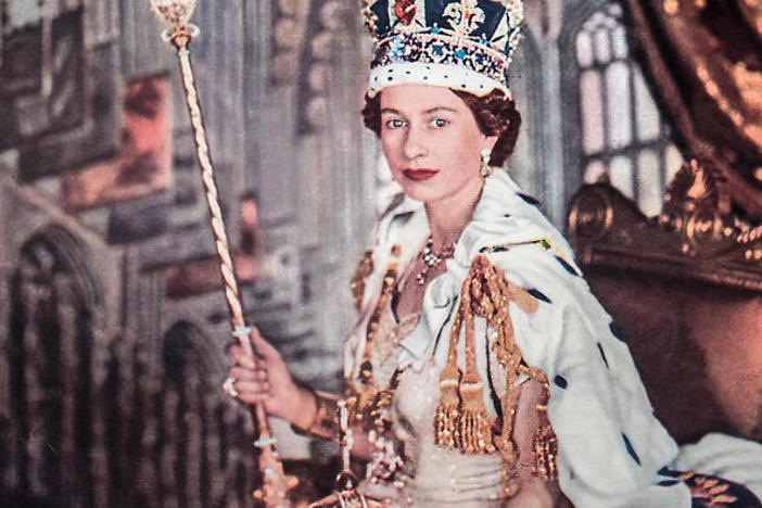 Queen Elizabeth II at her coronation.