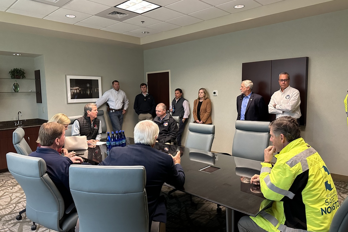 Governor Brian Kemp joined state and local emergency management officials, local leaders, and others in Savannah to provide an update on Tropical Storm Ian preparations and the state's planned response on September 29, 2022.