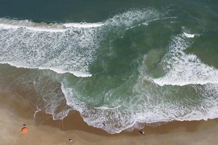 Aerial view of rip currents