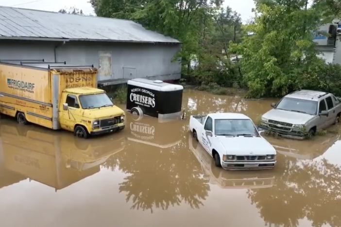 This is a screenshot of drone video captured in Summerville, Georgia that shows some of the damage to the community. Gov. Brian Kemp declared a State of Emergency in Chattooga and Floyd Counties over the Labor Day weekend.