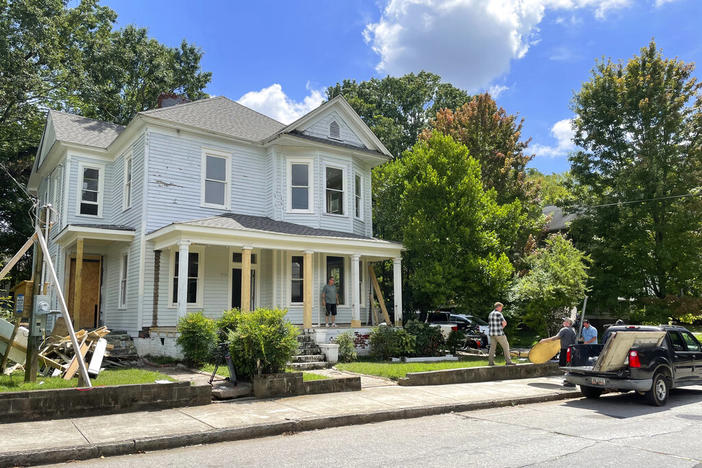 "This Old House" host Kevin O'Connor records the home improvement show in Atlanta on Aug. 10, 2022. An Atlanta couple is restoring the Victorian home of civil rights activist Luther Judson Price.