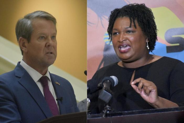 Incumbent Republican Gov. Brian Kemp (left) and Democrat Stacey Abrams (right)