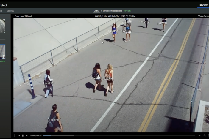 Screenshot of a YouTube video demonstrating BriefCam's video analytics.