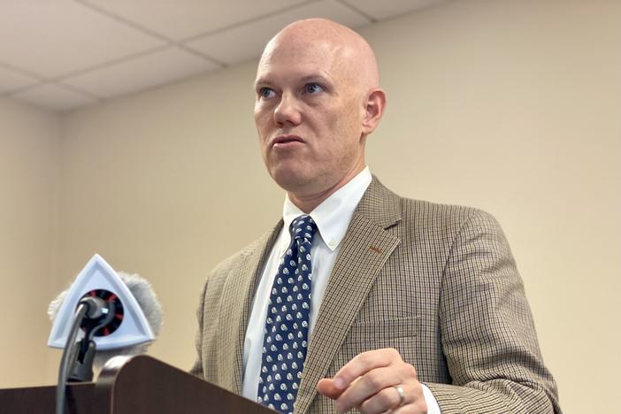 Chatham County Board of Registrars Chairman Colin McRae speaks at a press conference in Savannah on Wednesday, Nov. 16.