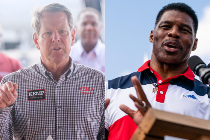 Gov. Brian Kemp and Herschel Walker 