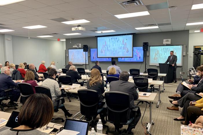  State Rep. Kevin Tanner presides over the initial Behavioral Health Innovation and Reform Commission meeting in 2019. Georgia Recorder file photo