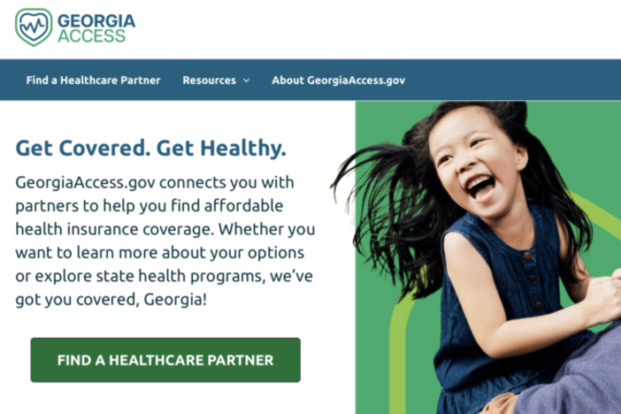 The homepage for the new Georgia Access website set up by the state government this fall. 