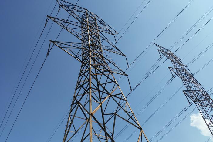 Power lines tower