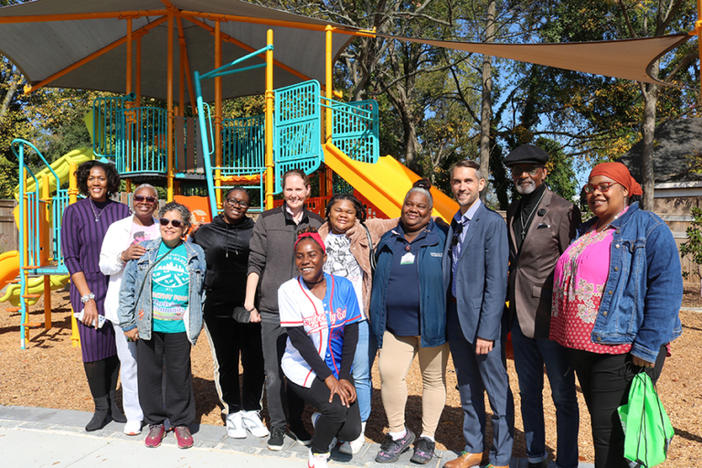 Mattie Freeland Park, a brand new park in the English Avenue community, was developed with funding through Park Pride’s Grantmaking Program. 