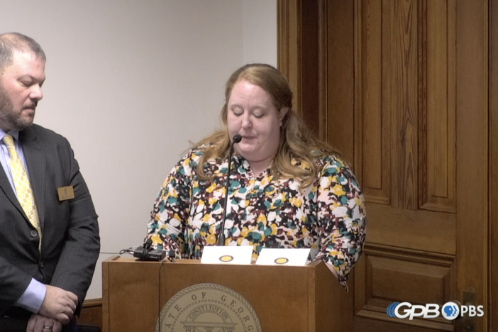 At Wednesday’s joint Senate Health, Human Services, Children, & Families Committee meeting, Aubrey Brannen, from the Department of Family & Children Services, pleaded for Senators' help with the "hoteling" issue around the state.