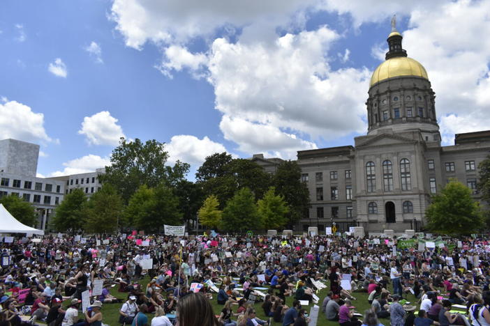  Georgia is one of more than two dozen Republican states are backing a lawsuit that would remove the abortion pill from throughout the United States, eliminating the option in blue as well as red states. Abortion rights supporters gathered at the Georgia Capitol spring 2022 to protest an expected Supreme Court ruling overturning Roe v. Wade. Ross Williams/Georgia Recorder