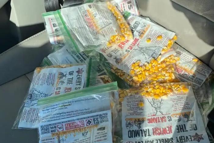 A resident picked up about 50 antisemitic flyers behind St. Luke’s Presbyterian Church early February 2023. 