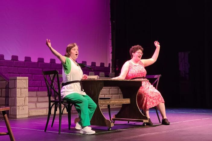 GPB’s Amanda Andrews spoke to cast and crew of Jerry’s Habima Theatre at the Marcus Jewish Community Center about casting actors with disabilities in Cinderella.