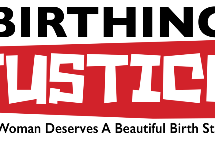 Birthing Justice text in bold letters