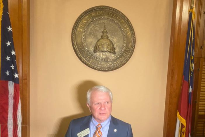 Georgia House Speaker Jon Burns (R - Newington) speaks at the Georgia State Capitol on March 6, 2023 (GPB News / Sarah Kallis)