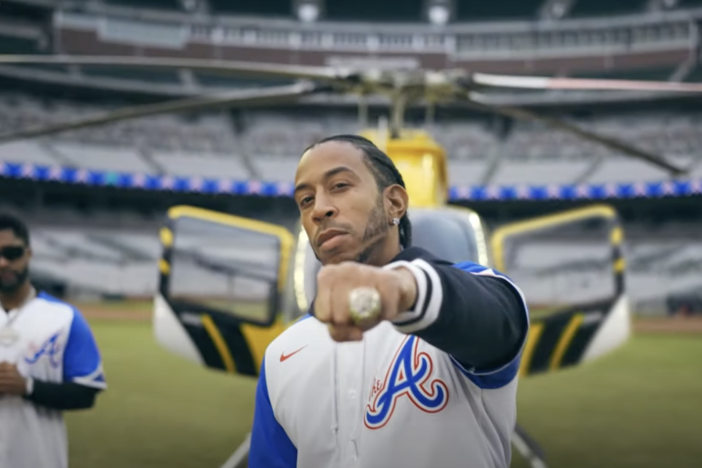 Atlanta musician and actor Chris 'Ludacris' Bridges stars in a video to promote a new 'City Connect' uniform in honor of late baseball star Hank Aaron. 