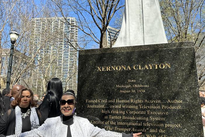 Xernona Clayton at her statue unveiling