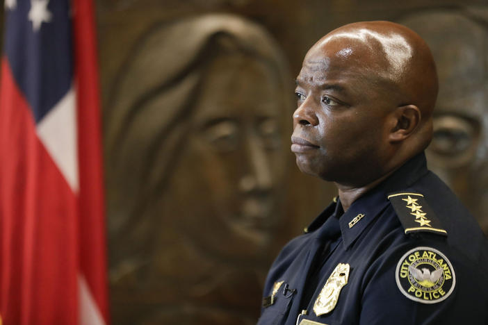 Interim Atlanta Police Chief Rodney Bryant speaks to the Associated Press, June 18, 2020, in Atlanta. Bryant retired as Atlanta's police chief in June 2022. On Friday, April 14, 2023, and Saturday, April 15, Black police chiefs, commissioners, sheriffs and commanders from across the country are set to meet in Detroit for the annual CEO symposium of the National Organization of Black Law Enforcement Executives. 