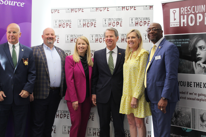 Governor Brian Kemp and First Lady Marty Kemp meet with anti-human trafficking experts.