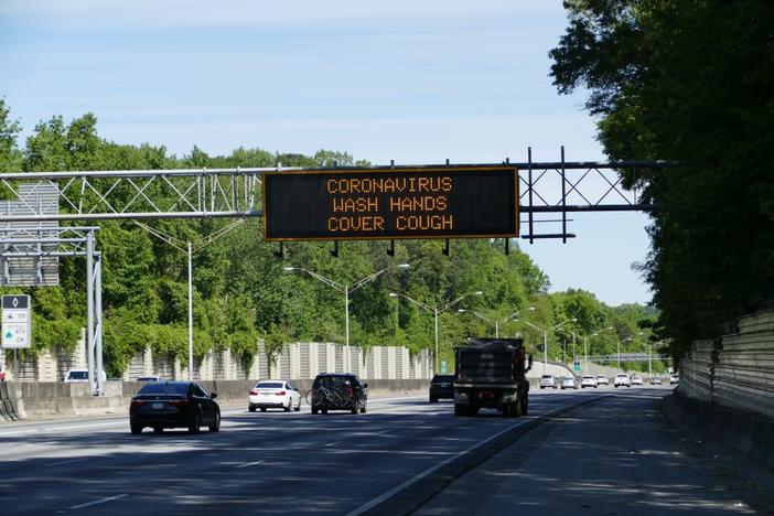 Cases and deaths from COVID-19 continue to trend downward. In April 2020, the Georgia DOT routinely posted public health warnings on electronic highway signs.