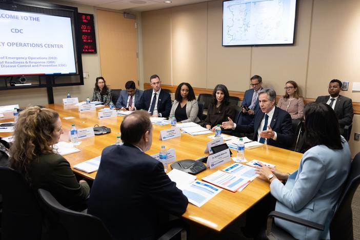 U.S. Secretary of State Antony Blinken meets with CDC officials in Atlanta on Friday, May 5, 2023.