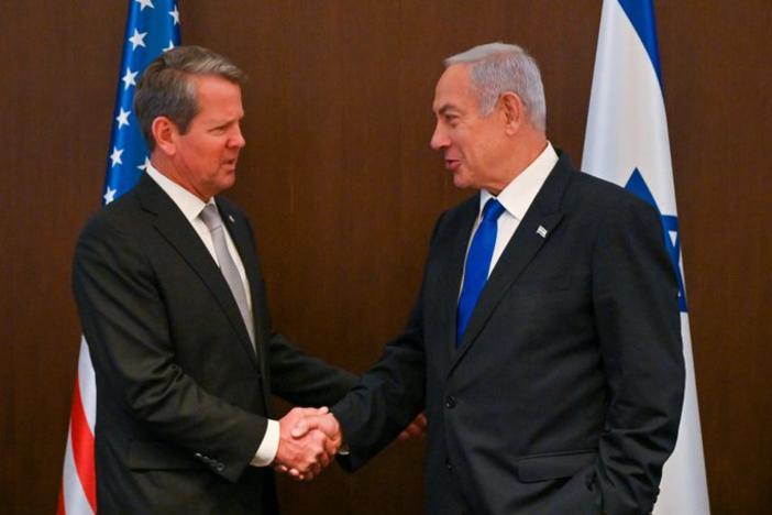Governor Brian Kemp and Israel's prime minister Benjamin Netanyahu