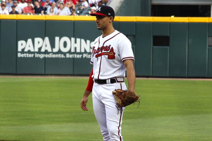 First baseman Matt Olson plays in a game against the Red Sox, May 10, 2023. 