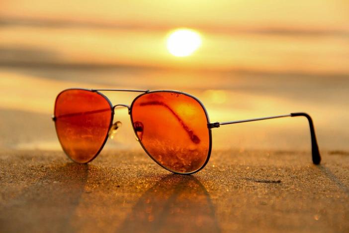 Sunglasses on a beach