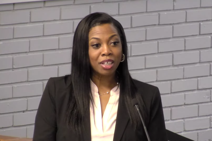 Denise Watts speaks at a meeting of the Savannah-Chatham County Board of Education on June 15, 2023, shortly after board members voted to hire her as the next superintendent of the Savannah-Chatham County Public School System.