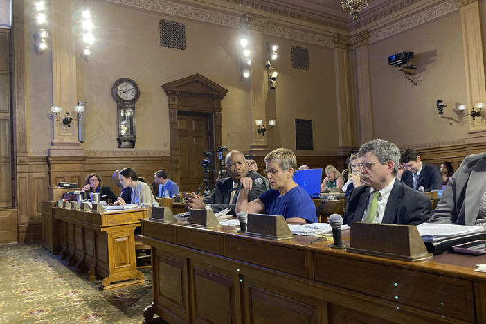 Fulton County Board of Registration and Elections Chair Cathy Woolard addresses Georgia's State Elections Board on Tuesday, June 20, 2023, at the state capitol in Atlanta. The state board voted unanimously to end its investigation into the Fulton board and not take over running elections in Georgia's most populous county. 